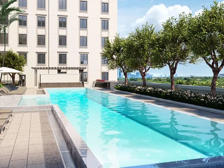 Private resident pool with cabanas that can be reserved