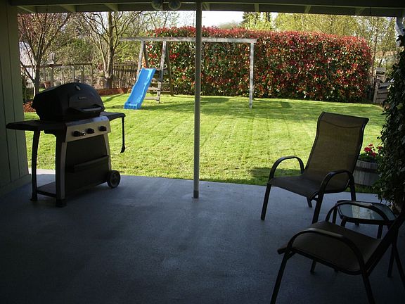 Refinished patio and back yard