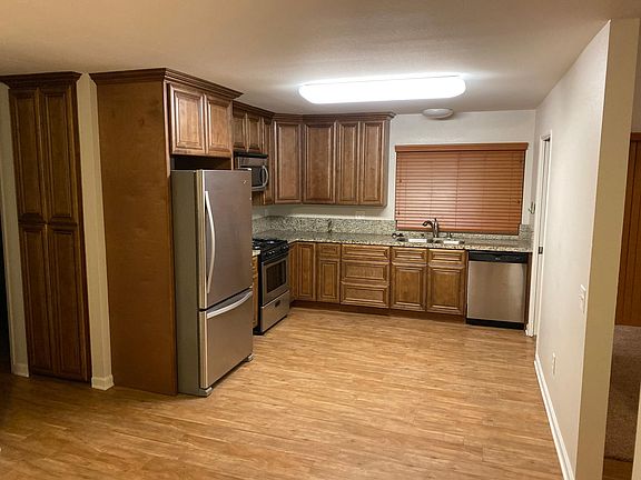 View of kitchen from dining area