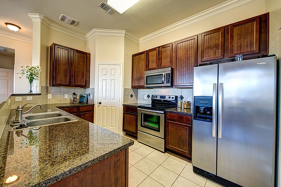 Upgraded homes include stainless steel appliances