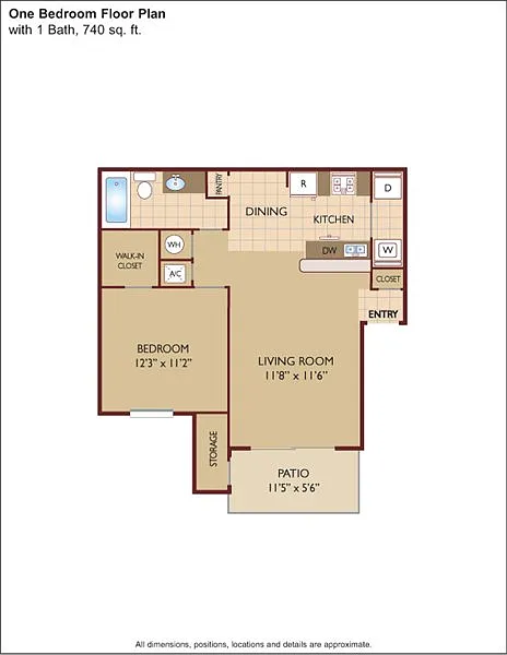 Floor plan $1.89/sq.ft. - One Bedroom