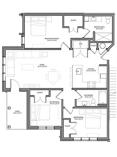Floor plan Three Bedroom - C1