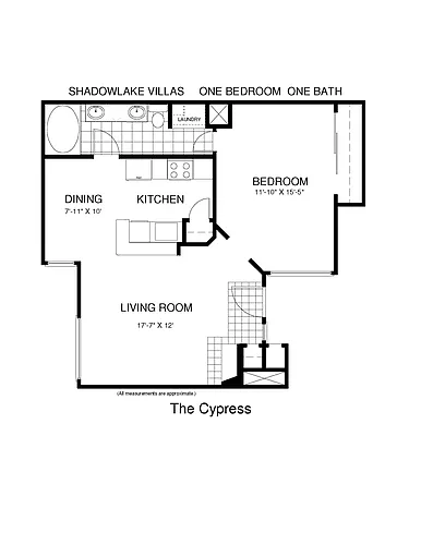 Floor plan One Bedroom Flat - Call for Availability
