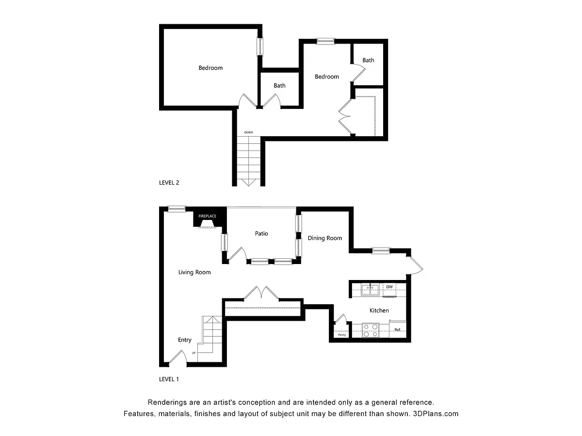 Floor plan B6 |2 Bed | 2.5 Bath
