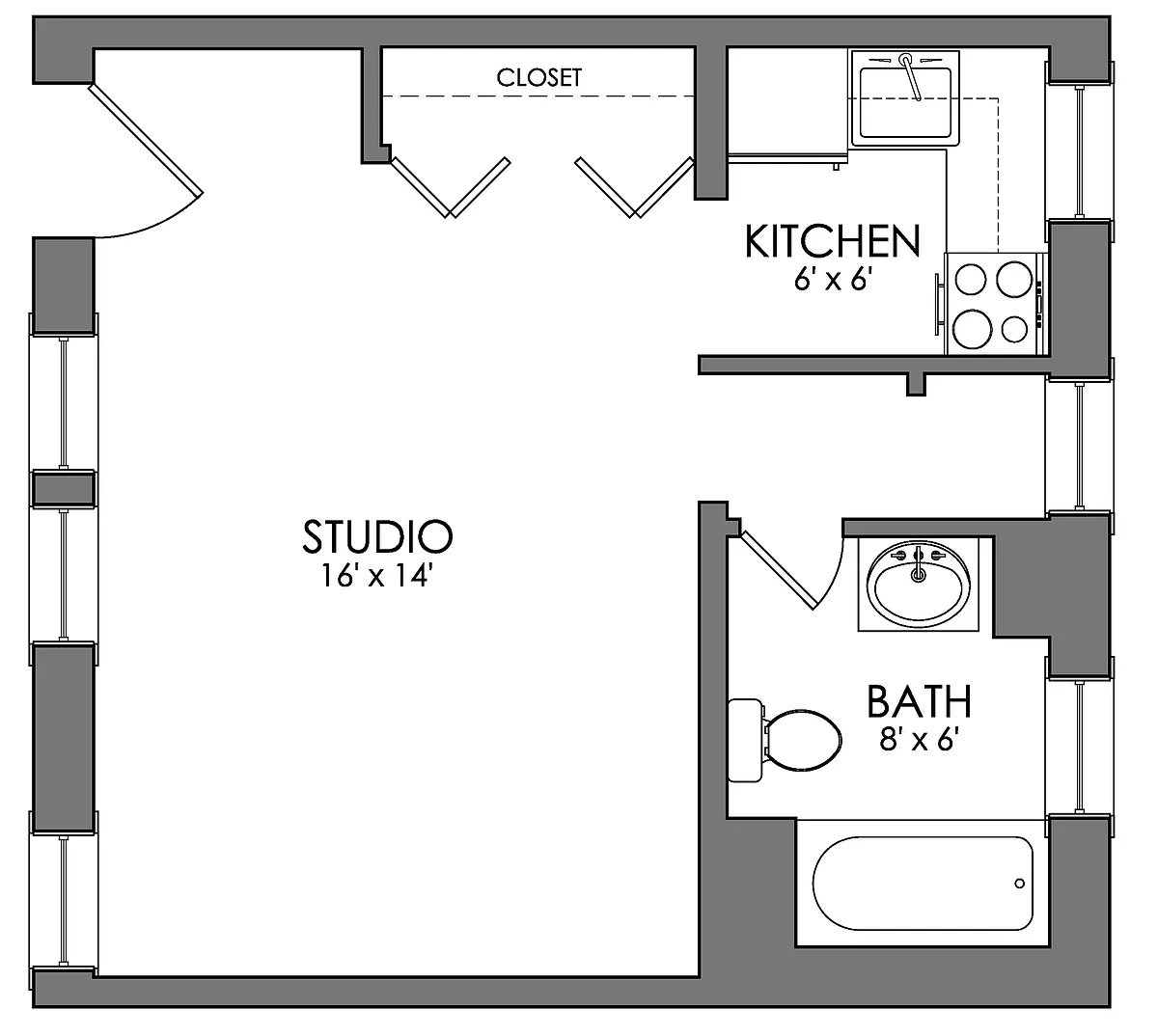 Floor plan Haviland Studio B