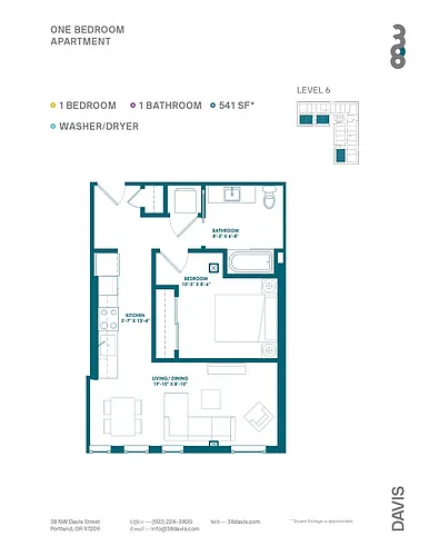 Floor plan 1X1 D