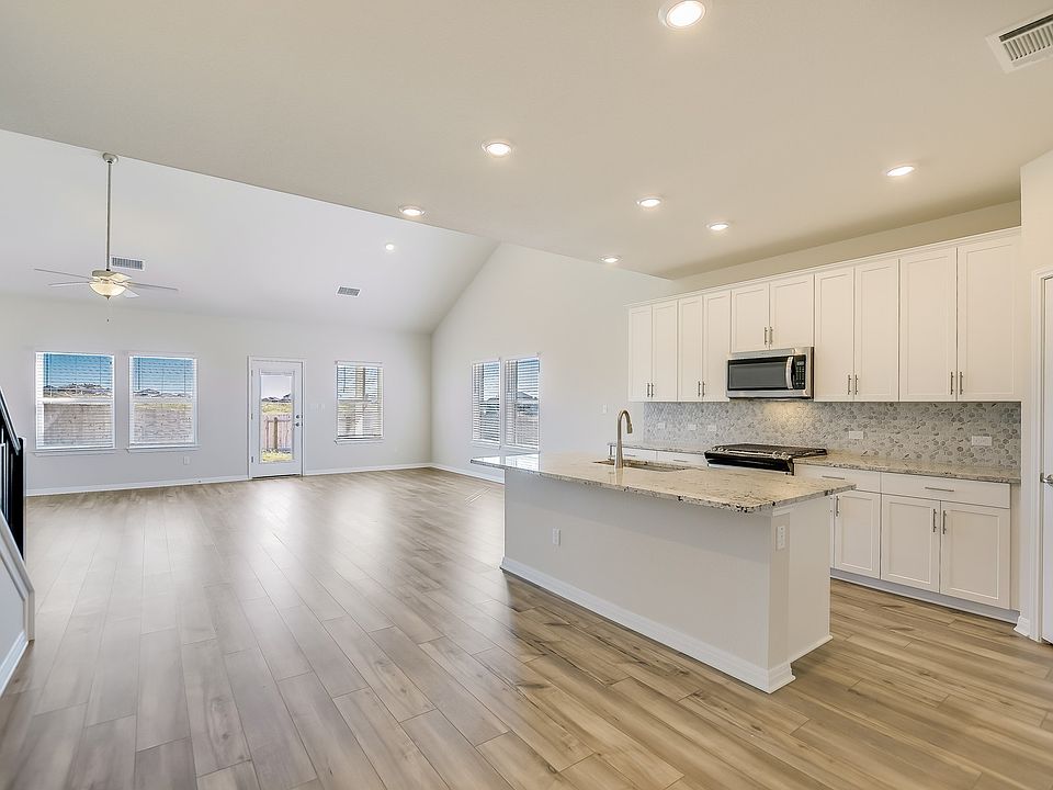 Kitchen, Living Room, and Dining Room