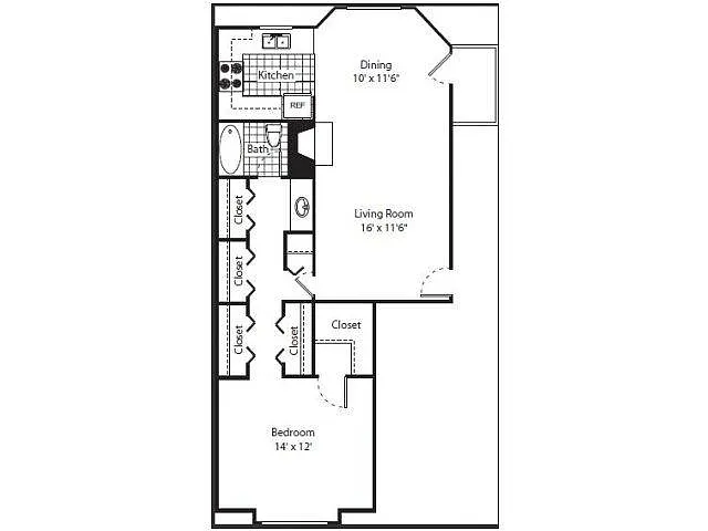 Floor plan 1 Bed 1 Bath