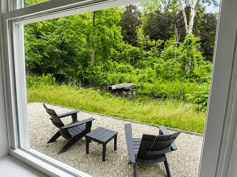 Pea Gravel Patio overlooking Webatuck Creek