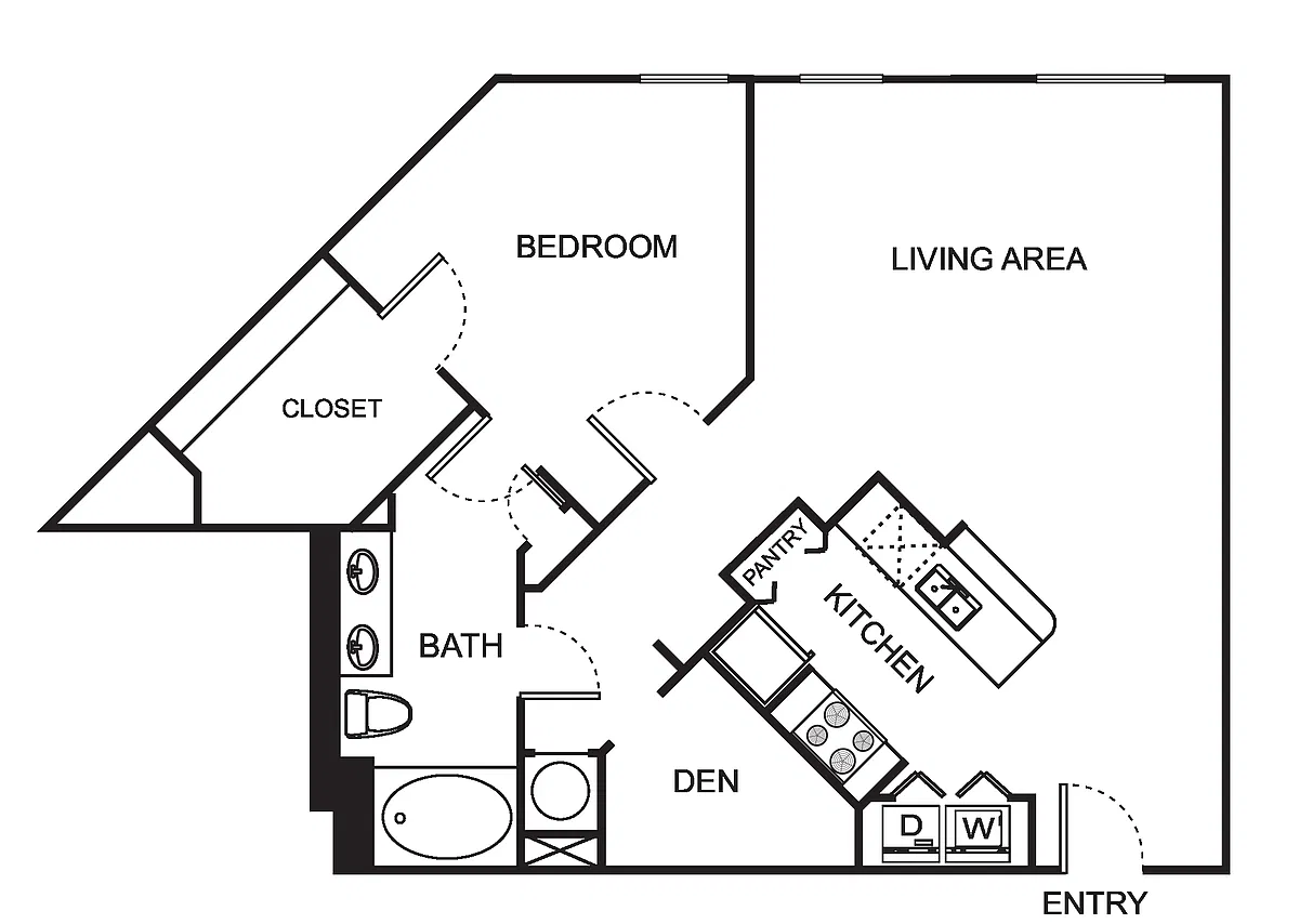 Floor plan A7 One Bedroom