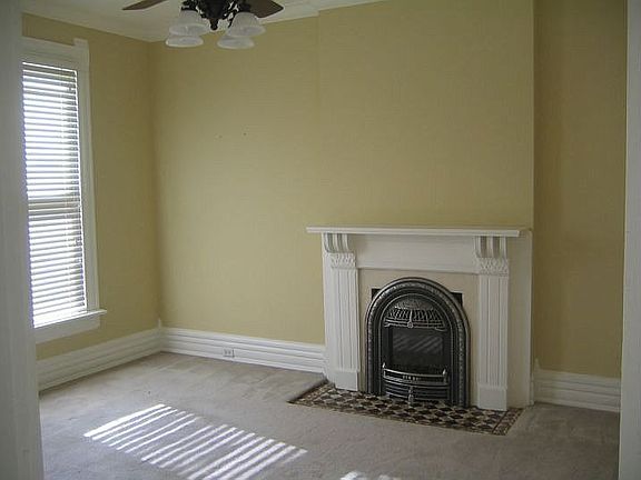 Bedroom with gas fireplace