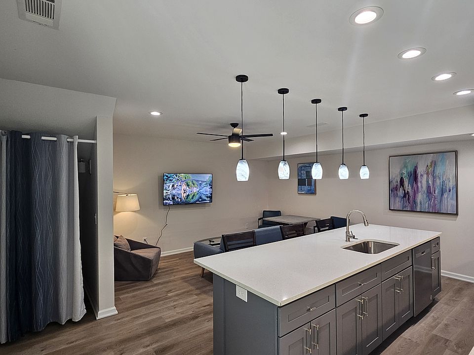 Open plan Living area with oversized island