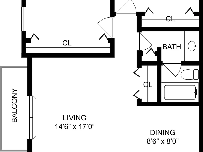 2 BR x 1 BA - A Floorplan 2 BR x 1 BA - A Floorplan