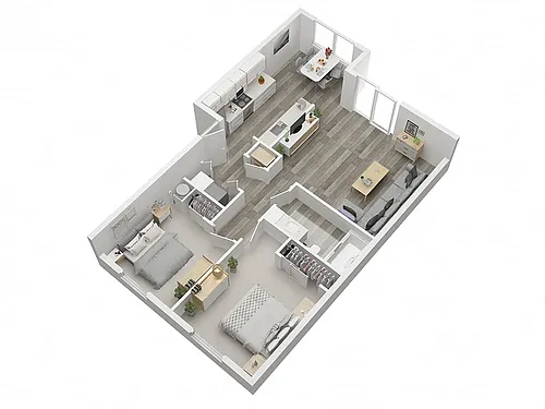 Floor plan 2x1 - Carpet & Vinyl Plank Flooring Options Availa