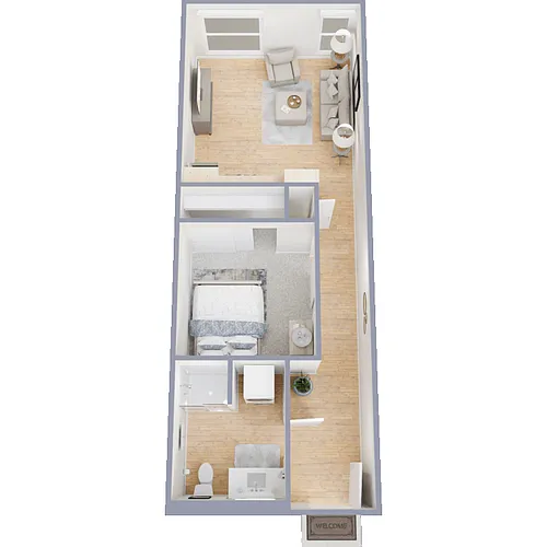 Floor plan Open 1 Bed