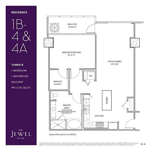 Floor plan 1B-4 4A