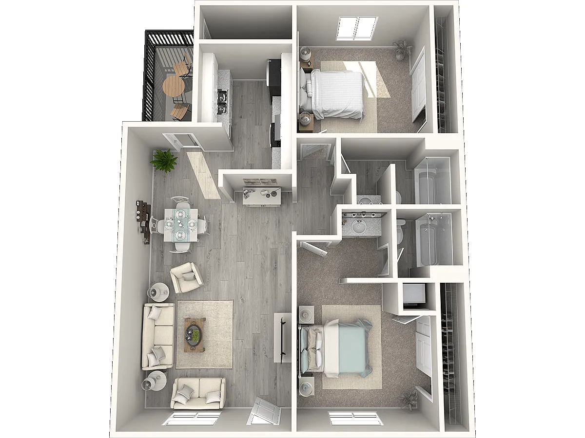 Floor plan Two Bedroom Two Bathroom