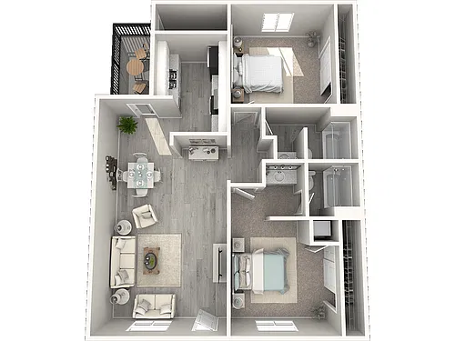Floor plan Two Bedroom Two Bathroom