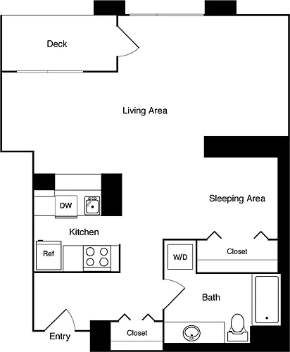 Floor plan Studio 325 SE