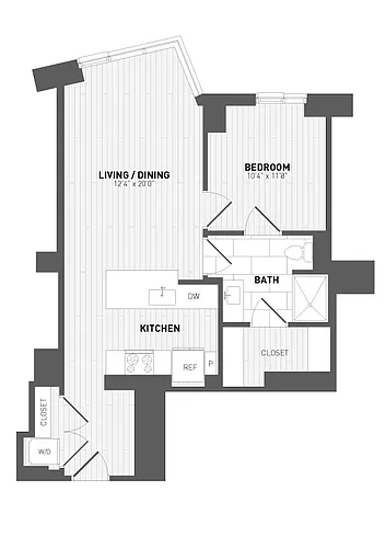 Floor plan 1 Bed/1 Bath-B-6