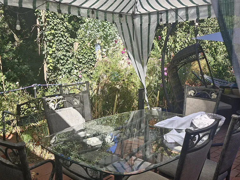 dining on the patio