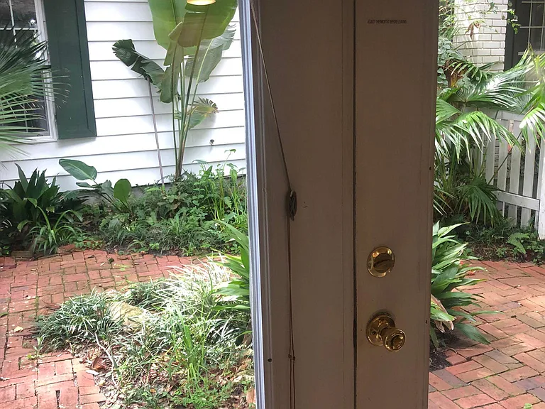 View out front door to the main house