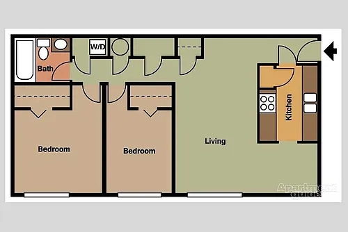 Floor plan Two Bedroom - One Bath