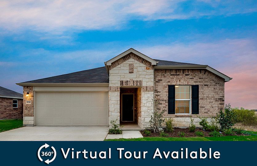 The Serenada, a one-story home with 2-car garage, shown with Home Exterior O