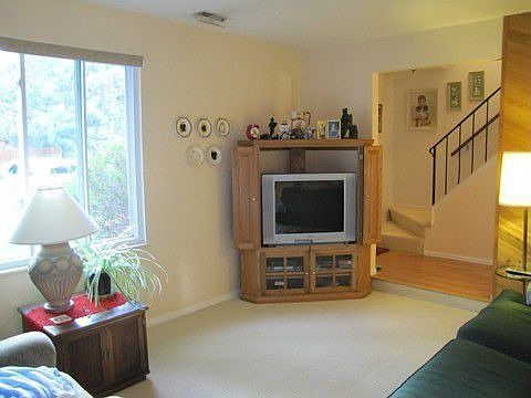 Living room with fireplace
