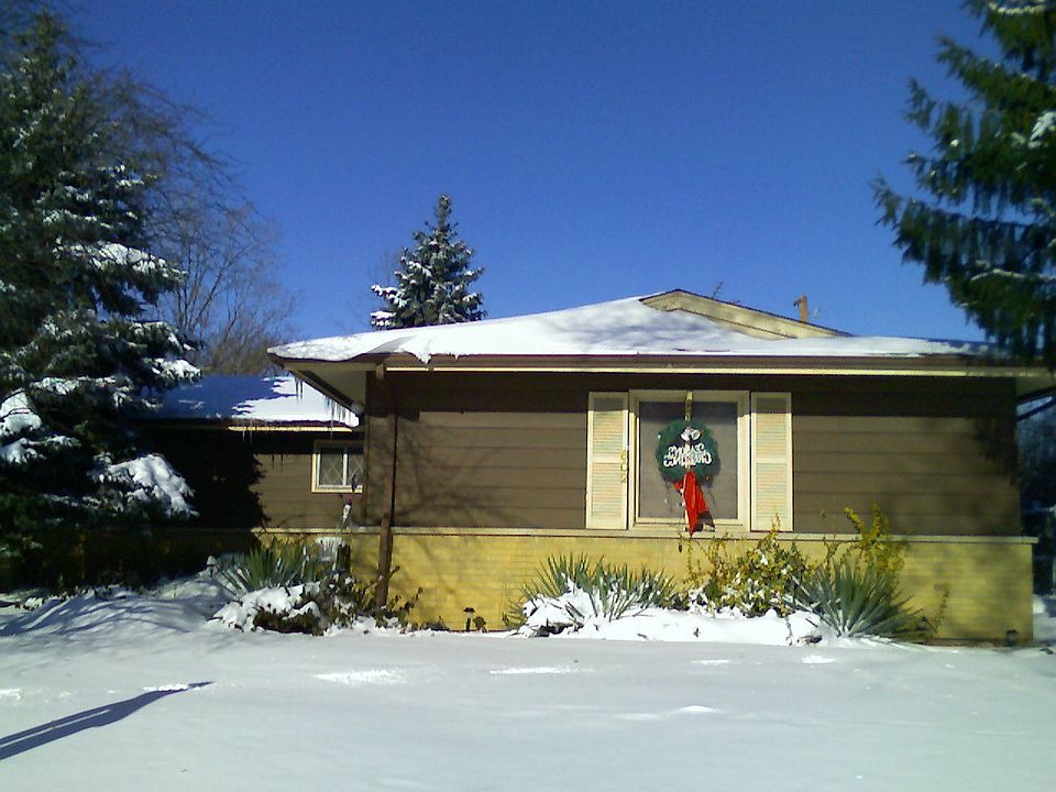 winter front of home