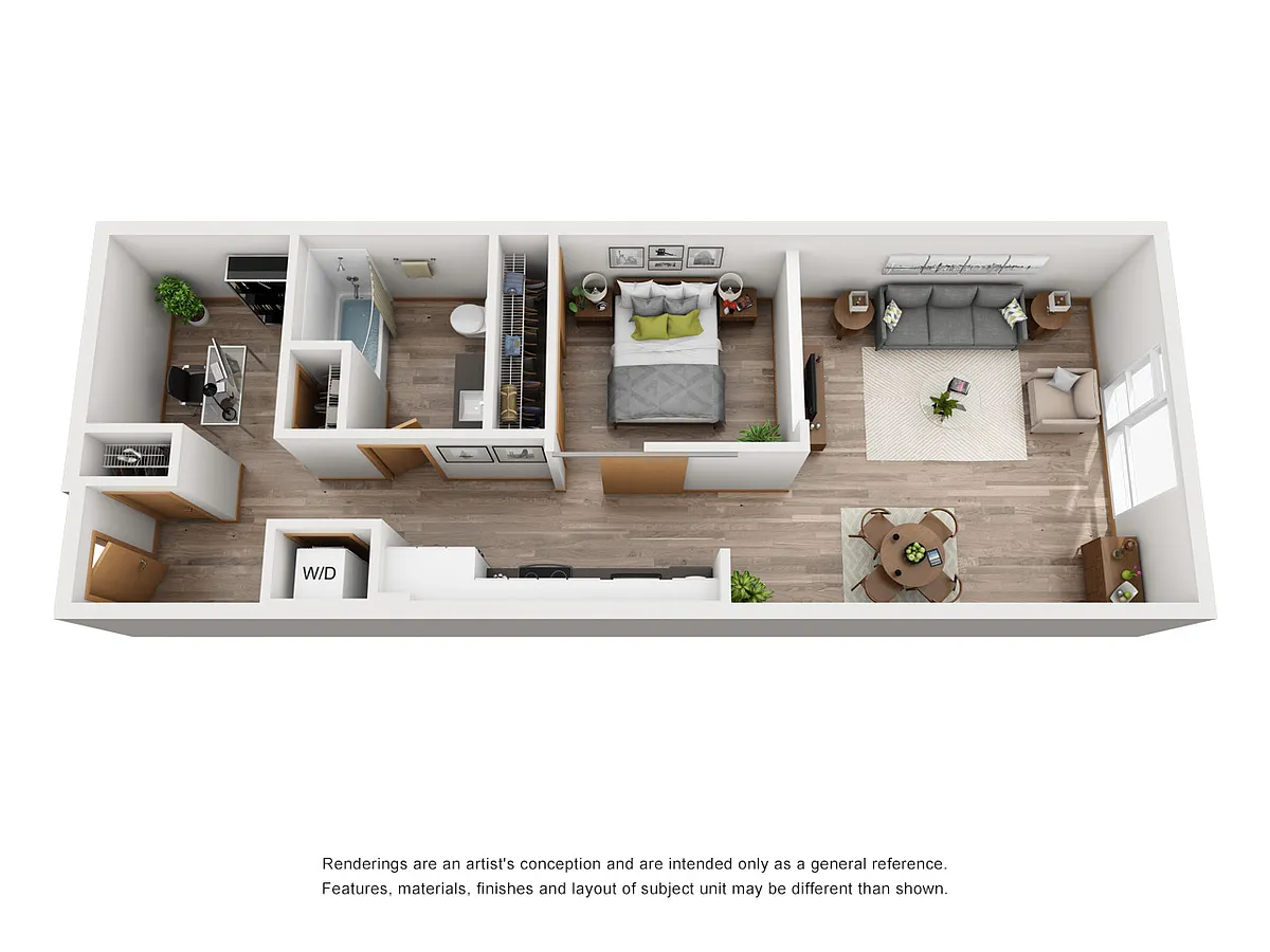 Floor plan 1BdAlcveA