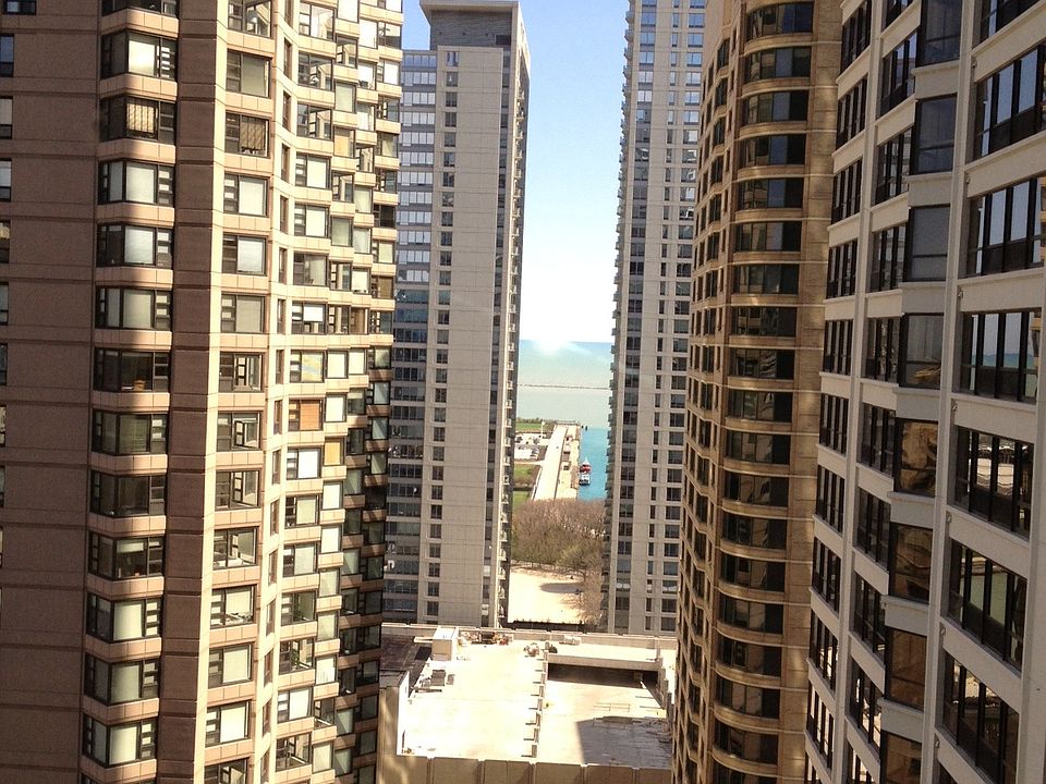a view out the winows, Lake Michigan in the distance.
