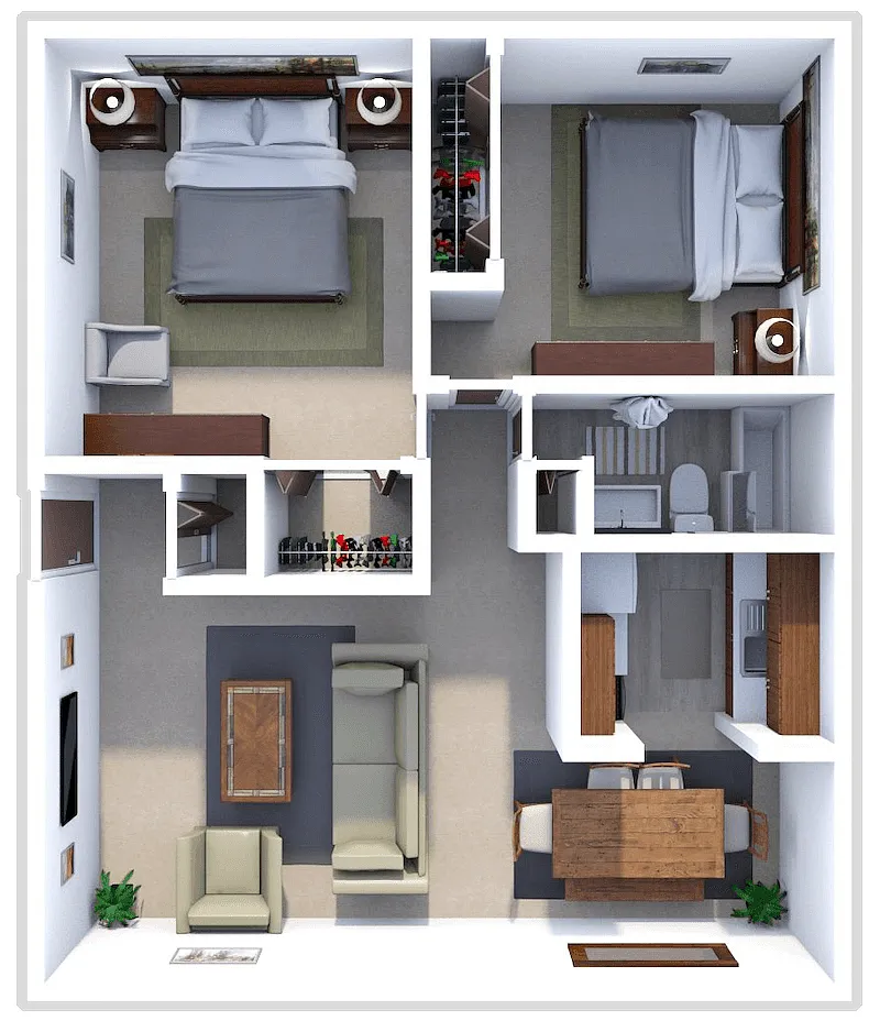 Floor plan RANCHVIEW GARDENS 2 BEDROOM 1 BATH A