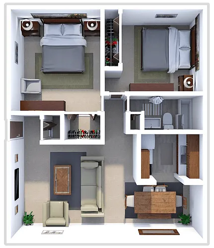 Floor plan RANCHVIEW GARDENS 2 BEDROOM 1 BATH A