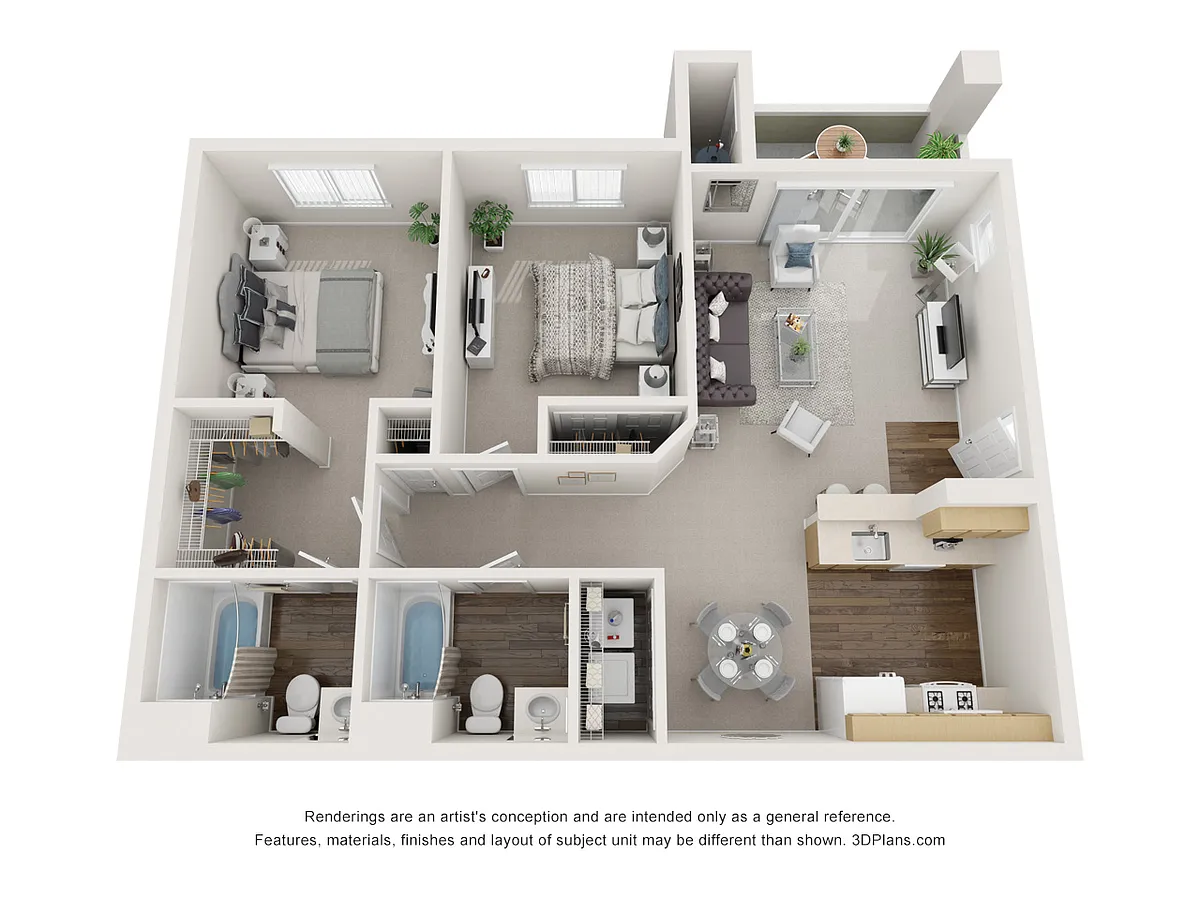 Floor plan 2 bedroom 2 bath
