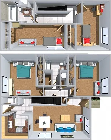 with full-size washer and dryer with full-size washer and dryer