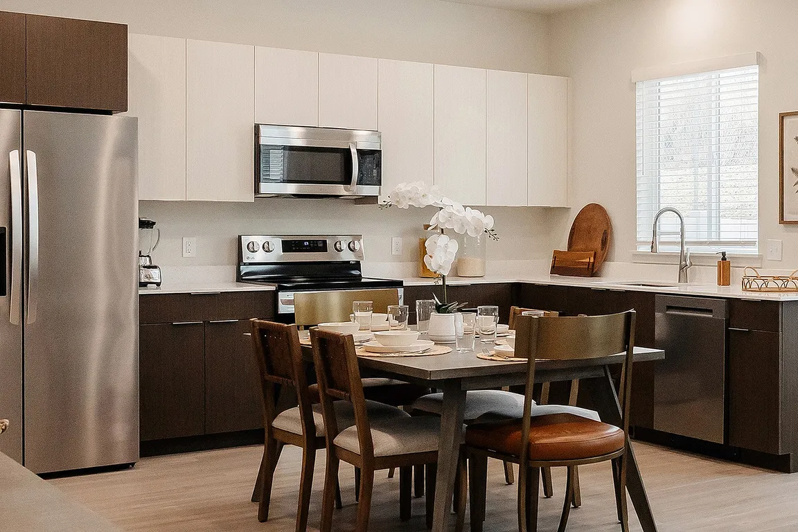 A kitchen designed to flow seamlessly into living spaces.