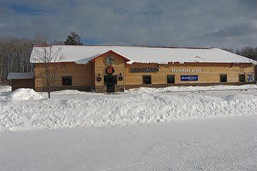 Front view from frontage road