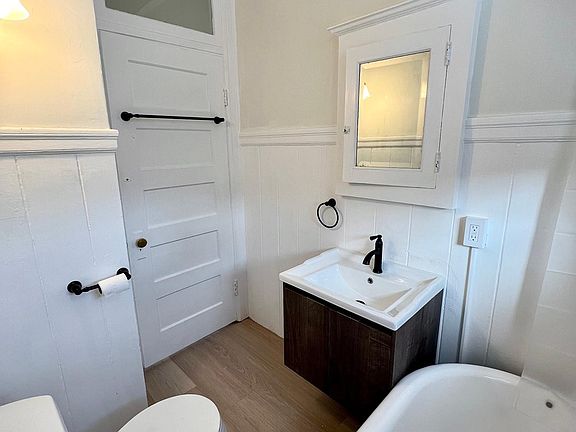 Updated Bathroom: claw foot tub and shower