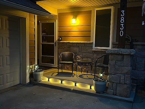 Evening view of entrance 