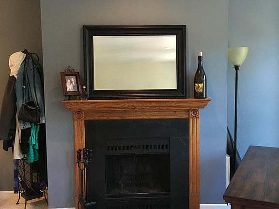 Working wood-burning fireplace