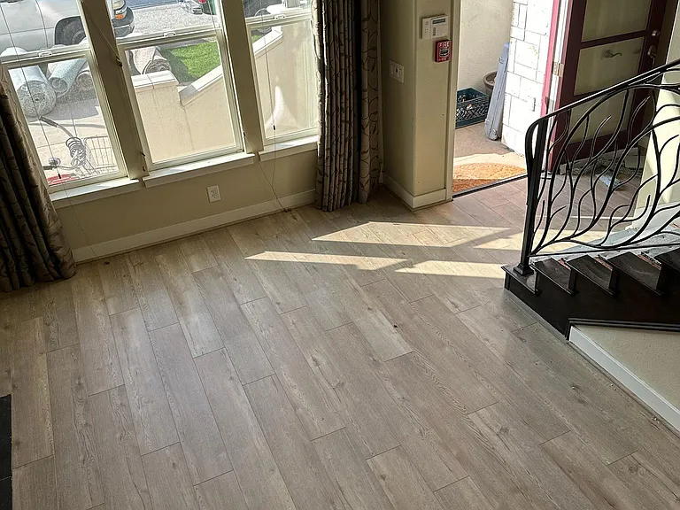 living room viewed from mid-floor (dining area)