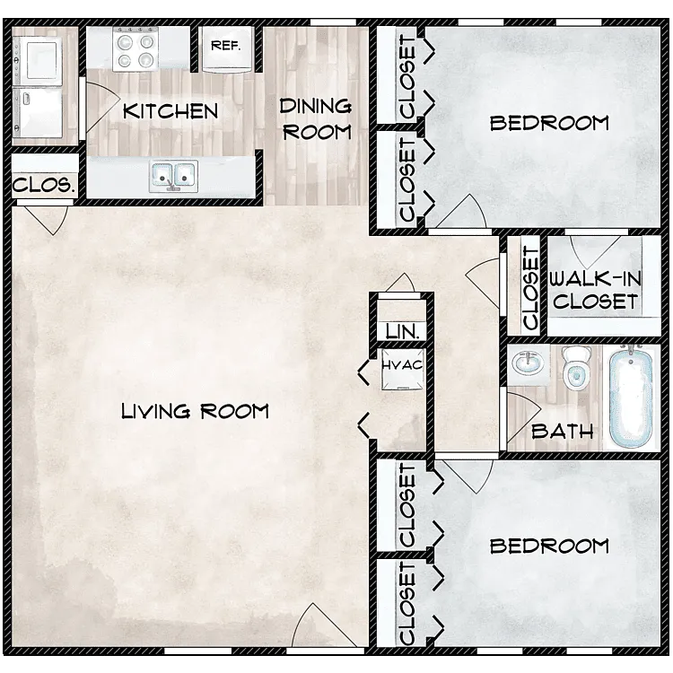 Floor plan Two Bedroom