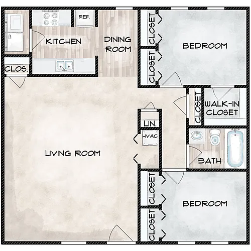 Floor plan Two Bedroom