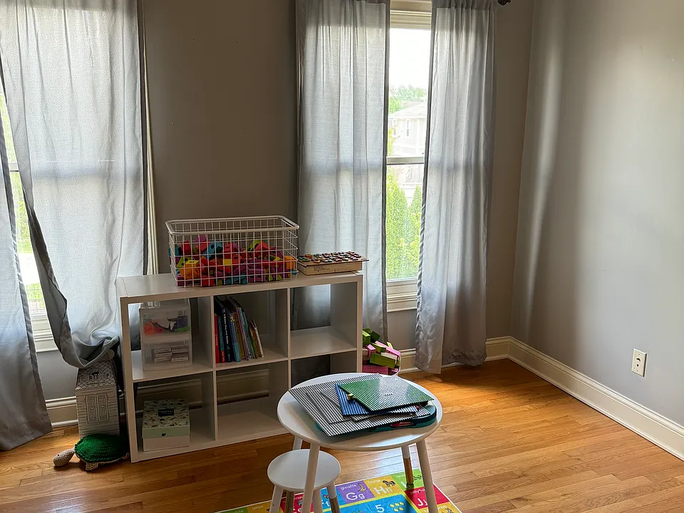 Entering the unit, on the right is a good size den that can be used as office or play area for kids or a third bedroom