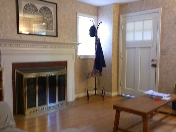 entrance and fireplace