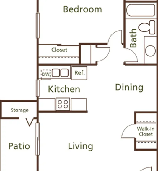 One Bedroom A Floorplan Diagram