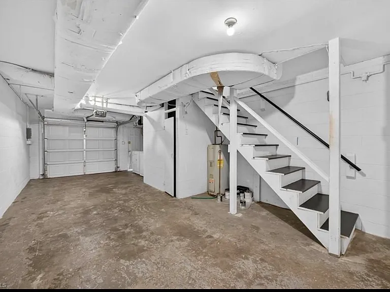 washer and dryer in basement