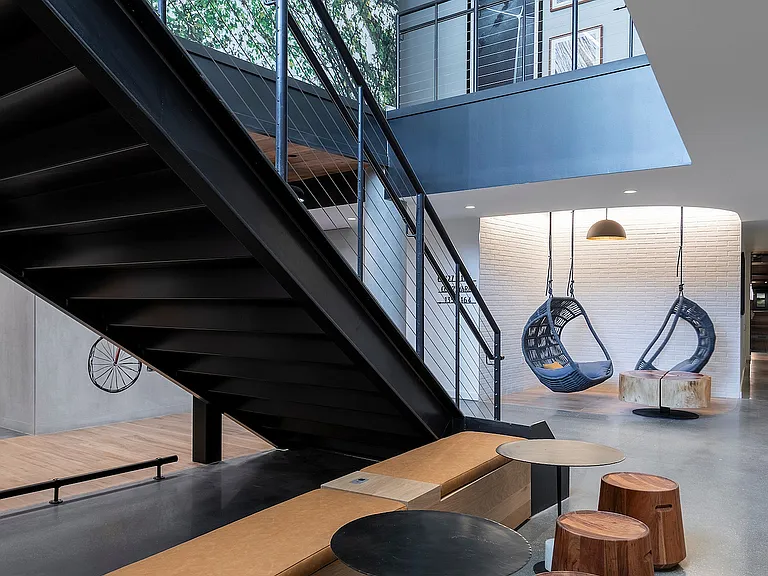 Stairway to Bike Room and Pet Spa