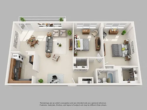Floor plan Two Bedroom/One Bath